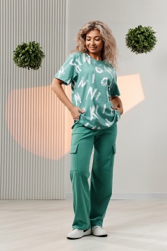 Костюм с брюками зелёного цвета 40983 Натали(фото2)