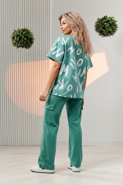 Костюм с брюками зелёного цвета 40983 Натали(фото4)