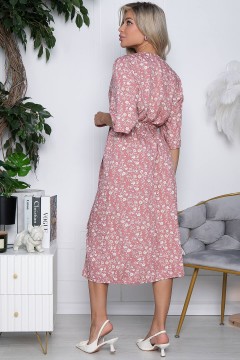 Платье-рубашка розовое с пуговицами Lady Taiga(фото4)