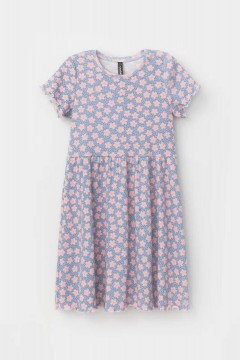 Платье с принтом для девочки КР 5793/небесно-голубой,сакура к483 платье Crockid(фото5)