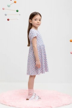 Платье с принтом для девочки КР 5793/небесно-голубой,сакура к483 платье Crockid(фото2)
