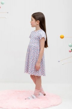 Платье с принтом для девочки КР 5793/небесно-голубой,сакура к483 платье Crockid(фото3)