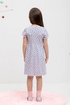 Платье с принтом для девочки КР 5793/небесно-голубой,сакура к483 платье Crockid(фото4)