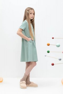 Платье зелёного цвета для девочки КР 5876/холодная мята к479 платье Crockid(фото2)