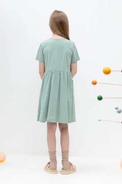 Платье зелёного цвета для девочки КР 5876/холодная мята к479 платье Crockid(фото4)