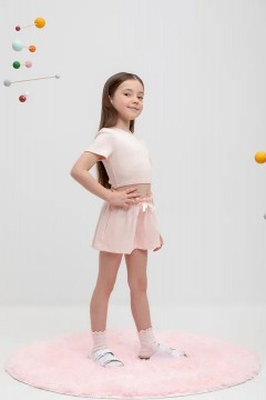 Шорты розового цвета для девочки КР 400688/зефир к483 шорты Crockid(фото2)