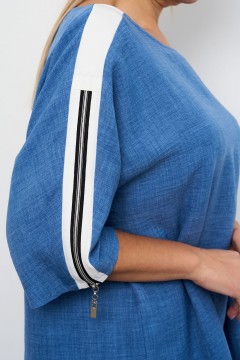 Блузка из вискозной ткани синего цвета Intikoma(фото3)