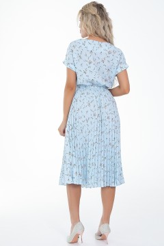Платье миди голубое с юбкой плиссе Diolche(фото3)