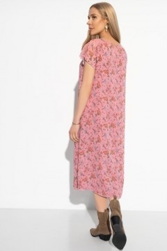 Платье розовое с цветочным принтом Charutti(фото4)