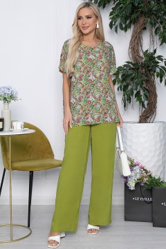 Костюм зелёный с брюками и блузкой Lady Taiga(фото2)