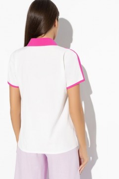 Блузка белая с контрастной отделкой Charutti(фото3)