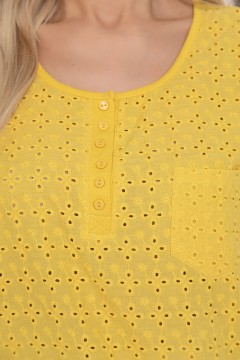 Блузка горчичного цвета из хлопка LT collection(фото3)