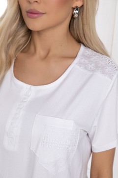 Блузка белая из хлопка Lady Taiga(фото3)