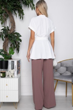 Костюм с белой блузкой и широкими брюками Lady Taiga(фото4)