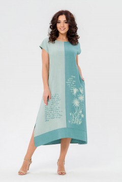 Платье миди цвета ментол с принтом Serenada(фото2)