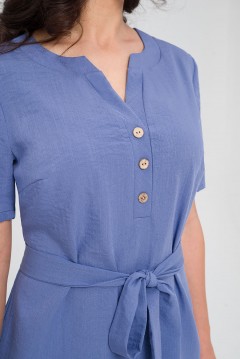 Платье миди с поясом в цвете джинс Serenada(фото3)
