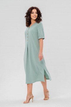 Платье миди фисташкового цвета с карманами Serenada(фото2)