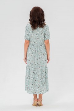 Платье летнее оливкового цвета с цветочным принтом Serenada(фото3)