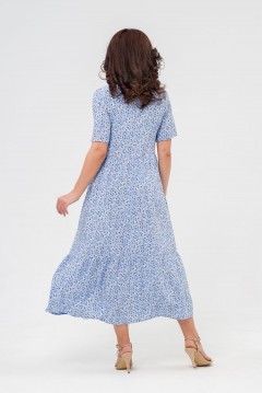 Платье летнее голубого цвета в цветочек Serenada(фото3)