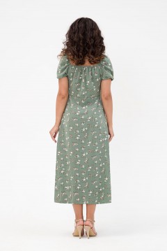 Платье фисташкового цвета с разрезом Serenada(фото3)
