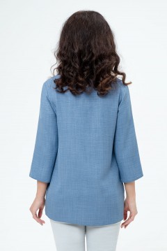 Блузка синяя с рукавами три четверти Serenada(фото3)
