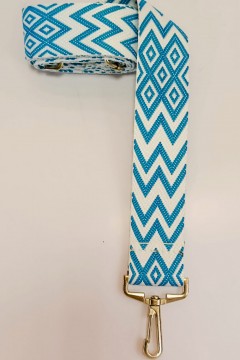 Ремень-стропа с 2 карабинами голубо-белые ромбы 150 см. Chica rica(фото2)