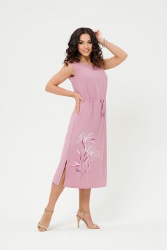 Платье летнее розового цвета с разрезами Serenada(фото2)