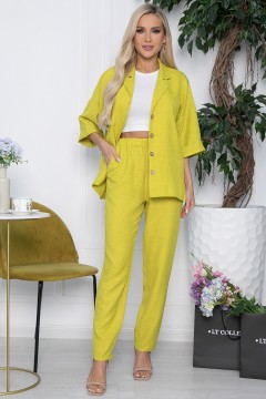 Костюм жёлтого цвета с жакетом и брюками Lady Taiga(фото2)