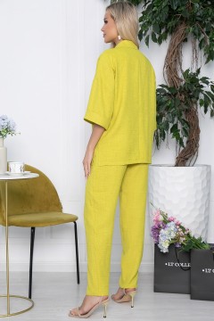 Костюм жёлтого цвета с жакетом и брюками Lady Taiga(фото4)