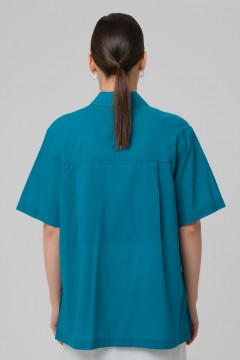 Рубашка сине-зелёная из хлопка Priz(фото4)
