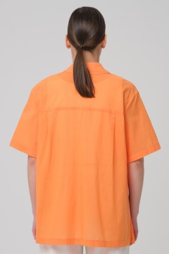Рубашка из хлопка оранжевого цвета Priz(фото4)