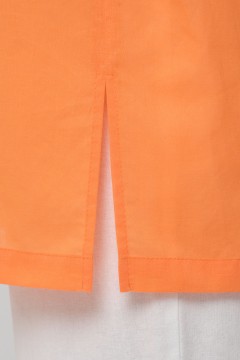 Рубашка из хлопка оранжевого цвета Priz(фото3)