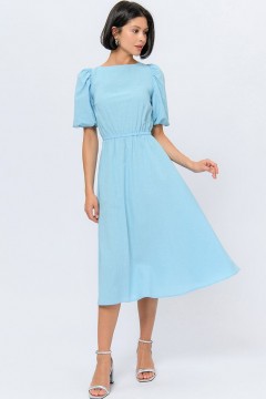 Платье миди с короткими рукавами-фонарик 1001 dress(фото2)