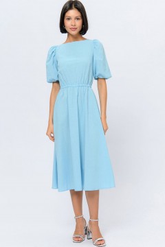 Платье миди с короткими рукавами-фонарик 1001 dress