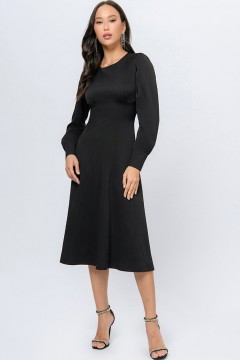 Платье миди чёрного цвета с длинными рукавами 1001 dress