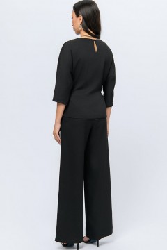 Блуза чёрного цвета с декоративным поясом 1001 dress(фото3)