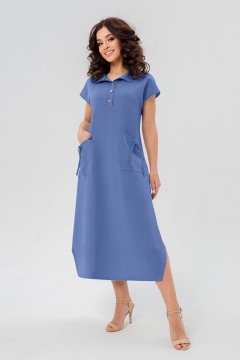 Платье миди цвета джинс с карманами Serenada(фото2)