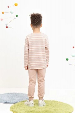 Брюки бежевого цвета для мальчика КР 400661/лунный свет к472 брюки  Crockid(фото4)