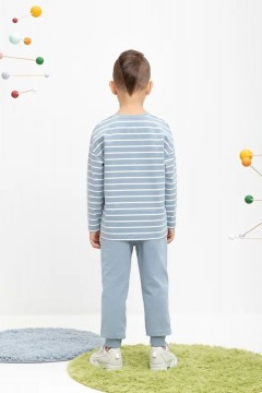 Брюки голубого цвета для мальчика КР 400661/пыльно-синий к472 брюки Crockid(фото4)