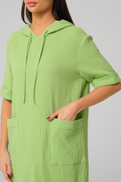 Платье зелёное с капюшоном Priz(фото4)