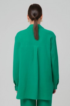Рубашка зелёная из муслина Priz(фото5)