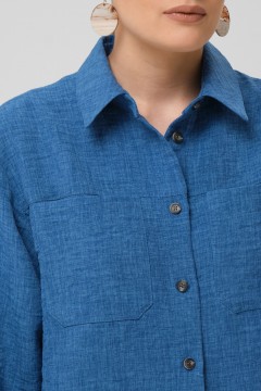 Рубашка серо-голубого цвета с эффектом крэш Priz(фото3)