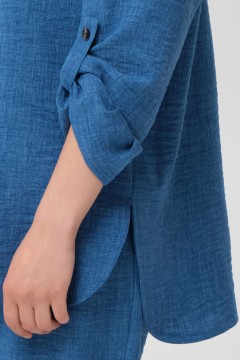 Рубашка серо-голубого цвета с эффектом крэш Priz(фото4)