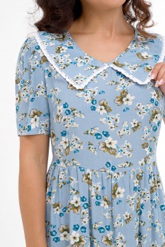 Платье светло-голубое с цветочным принтом Serenada(фото2)