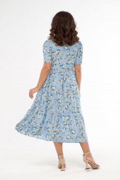 Платье светло-голубое с цветочным принтом Serenada(фото3)