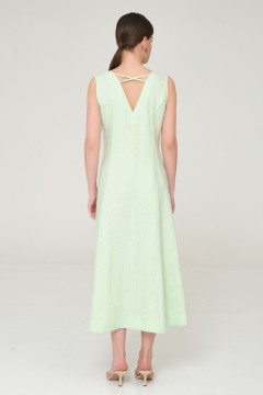 Платье с вышивкой без рукавов бледно-зелёного цвета Priz(фото5)