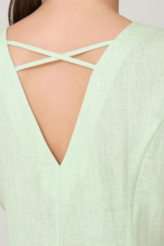 Платье с вышивкой без рукавов бледно-зелёного цвета Priz(фото4)