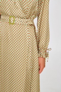 Платье с рюшами в цвете лайм Priz(фото4)