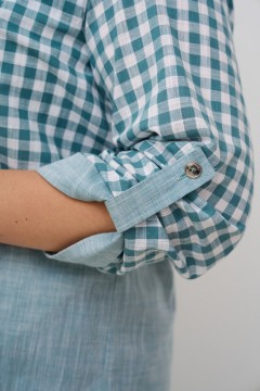Блузка-рубашка бирюзового цвета Intikoma(фото3)