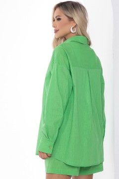 Рубашка хлопковая зелёная Lady Taiga(фото4)